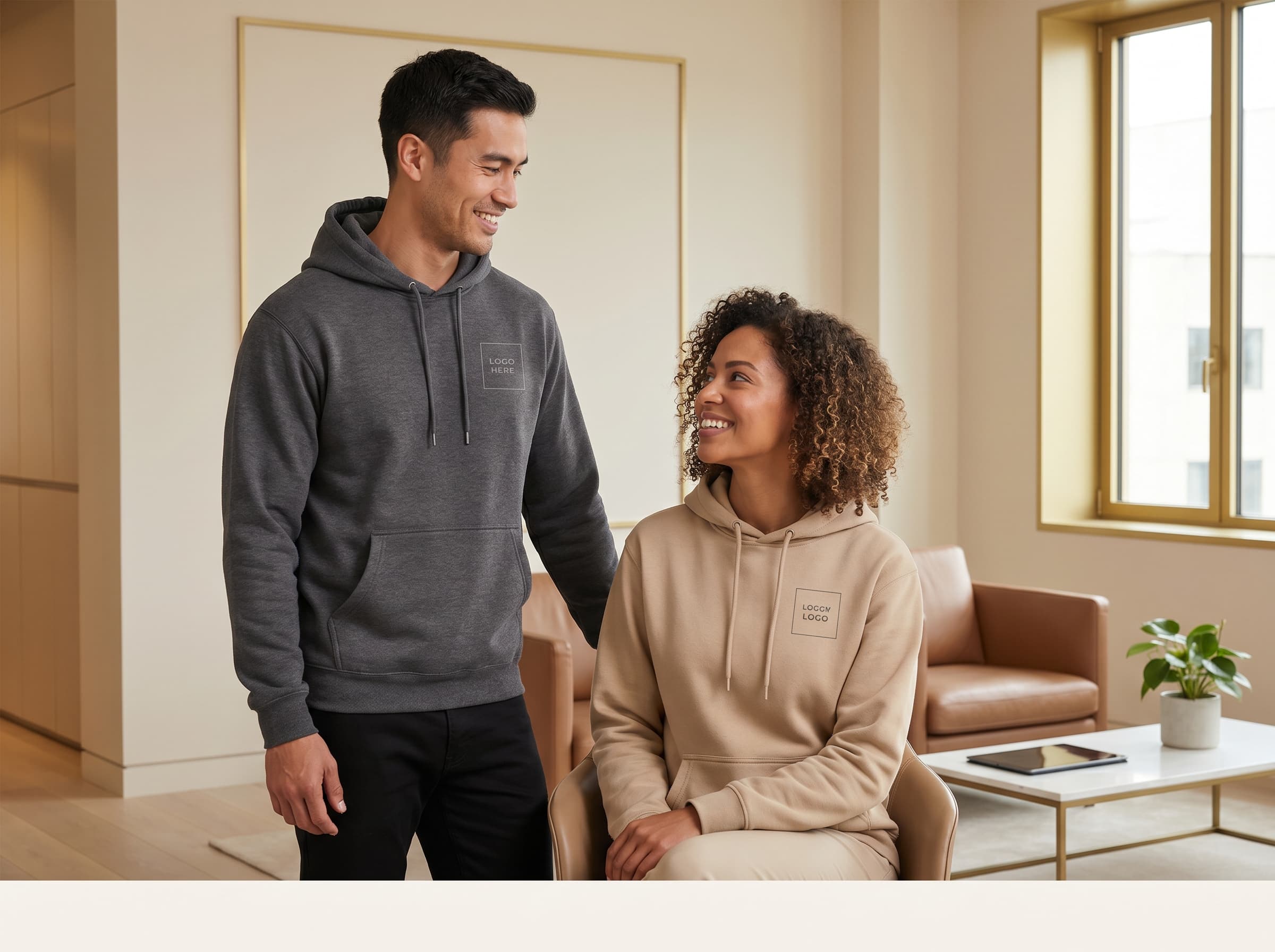 Custom branded hoodies and sweatshirts