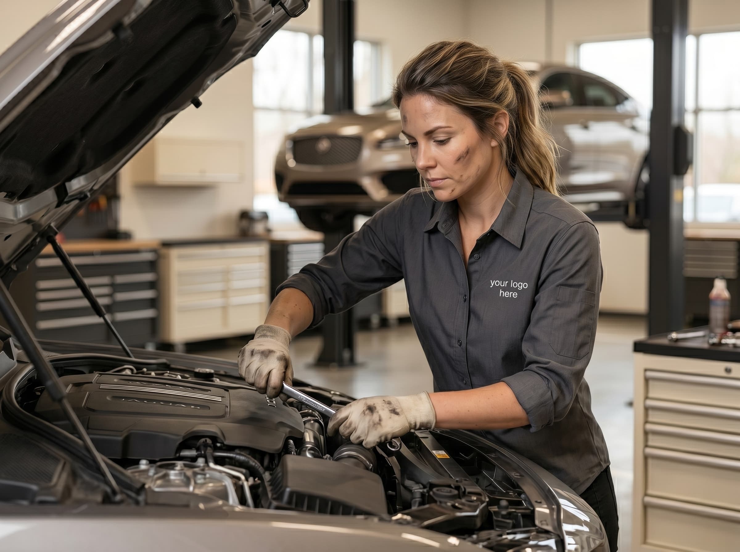 Auto mechanic shop branded apparel