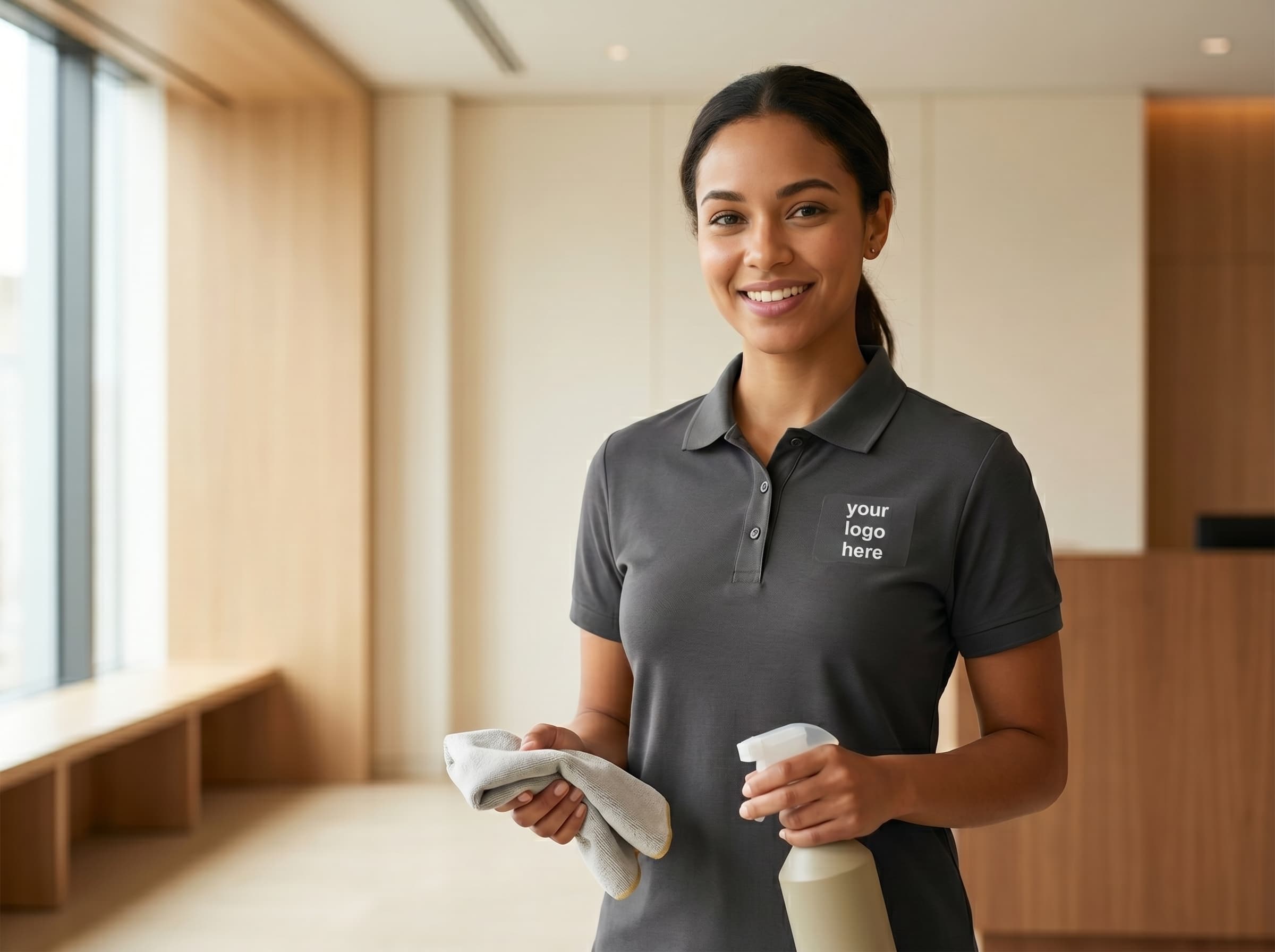 Cleaning service branded uniforms