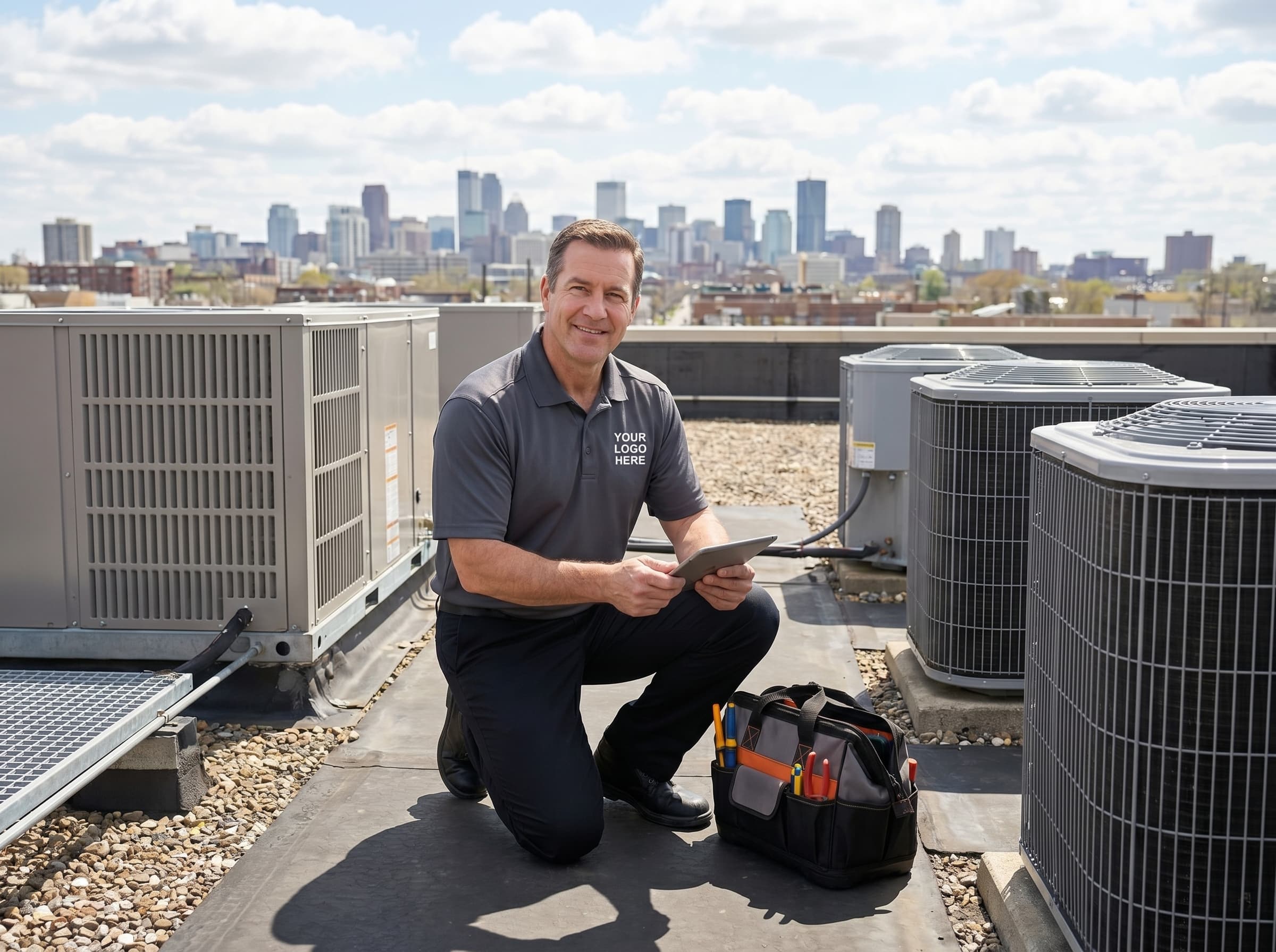 Roofing crew branded apparel